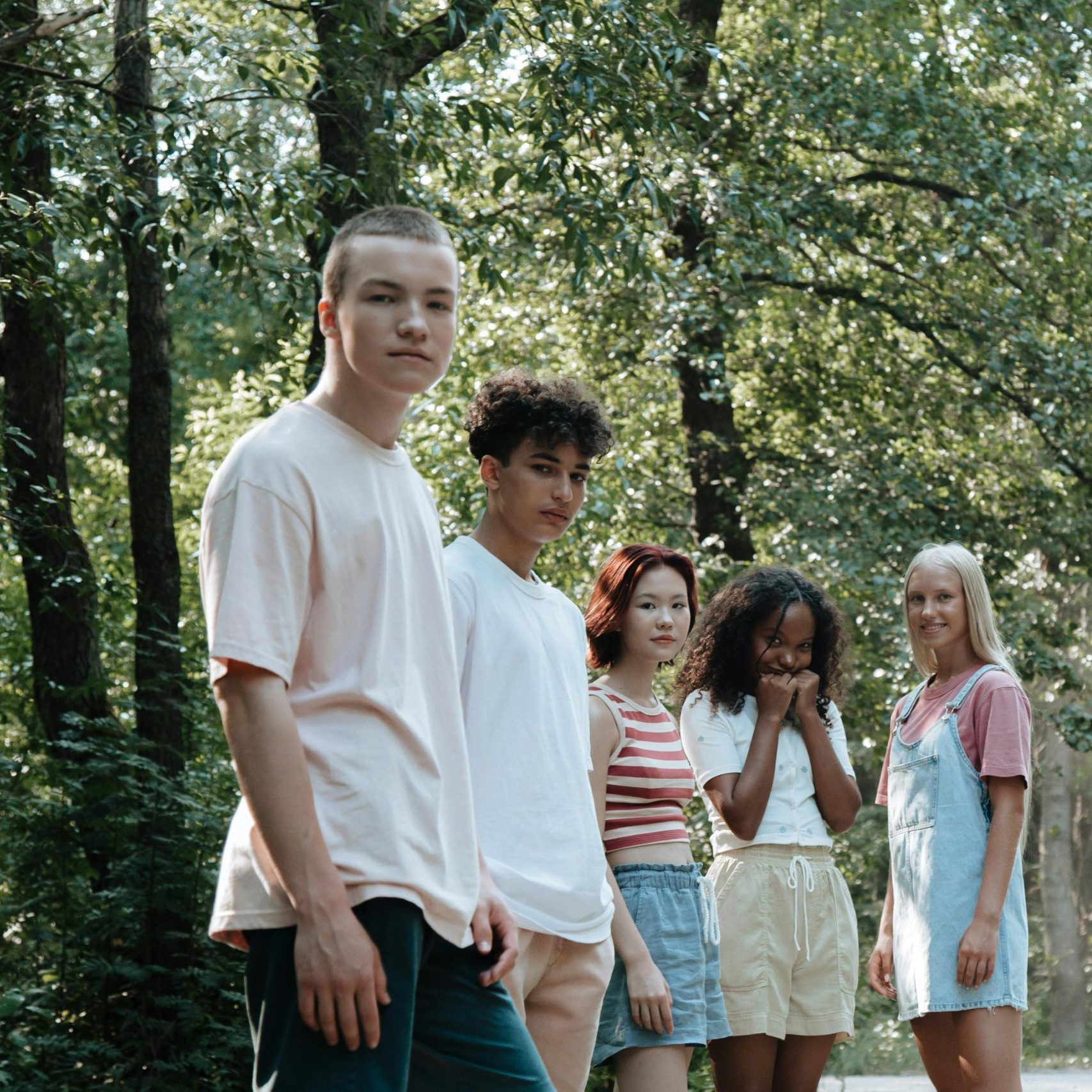 Children in a forest